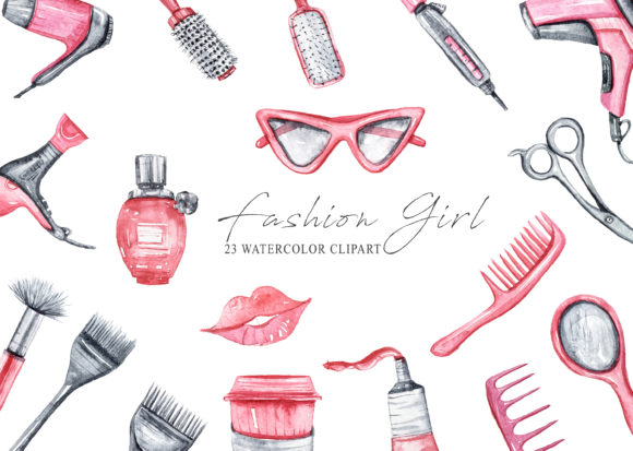 23 Watercolor Fashion Png Clipart: A Versatile Illustration Set for Creative Branding