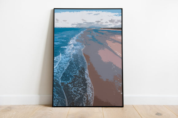 Beach Wave View Watercolor: A Versatile Illustration for Handmade Creations