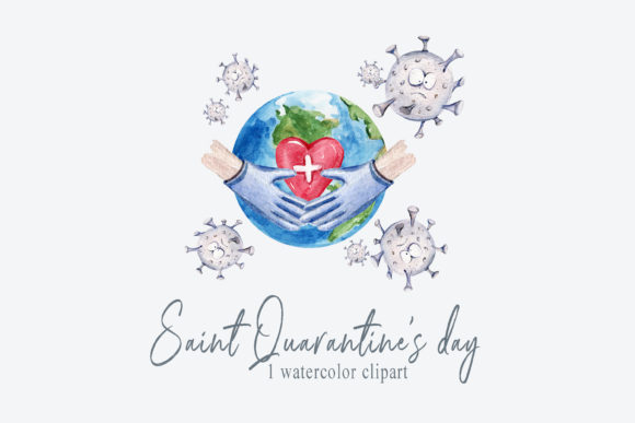Covid Valentine’s Day Watercolor Clipart: A Heartfelt Design Asset