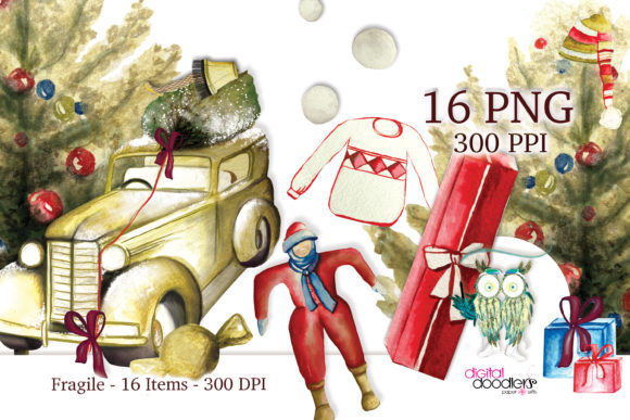 Fragile Watercolor Xmas Graphics: A Review for Digital Product Creators