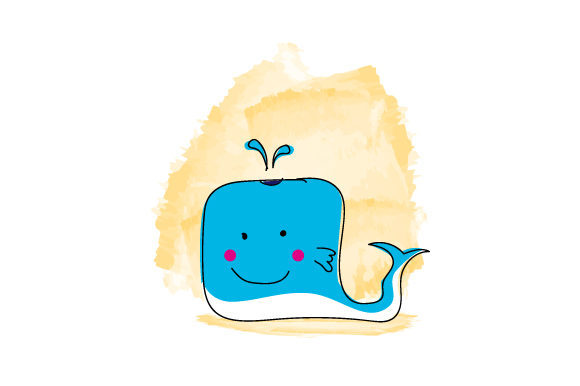 Hand Drawn Watercolor Cartoon Whale: A Versatile Illustration for Creative Projects
