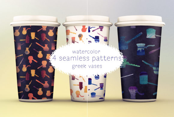 Watercolor Cezve Illustrations for Local Business Branding