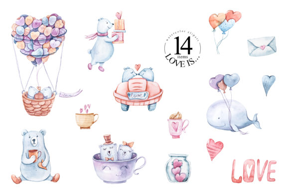 Watercolor Cute Bears Clipart Collection: A Versatile Illustrations Set for Creative Projects