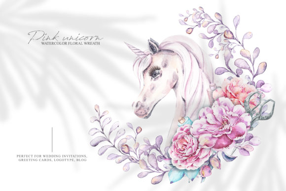 Watercolor Cute Floral Unicorn Clipart: A Versatile Illustration for Handmade Creations