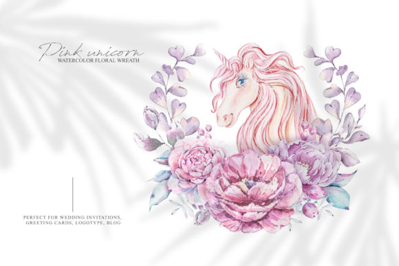 Watercolor Cute Unicorn Clipart PNG for Illustrations and Digital Products