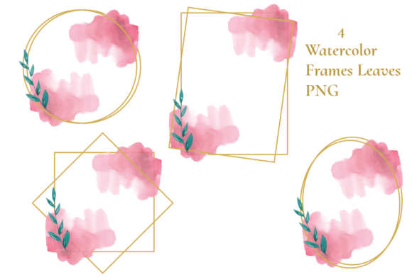 Watercolor Frames Leaves Textures: A Fresh Illustrations Boost for Creative Branding