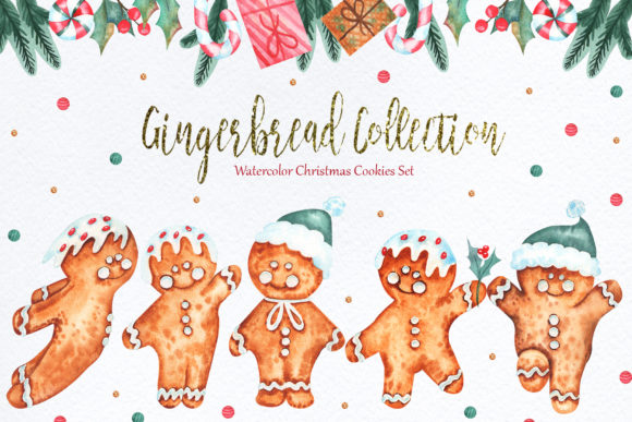 Watercolor Gingerbread Collection: A Versatile Illustration Set for Content Creators