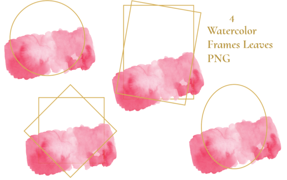 Watercolor Gold Frames Texture: A Versatile Illustration for Local Business Branding