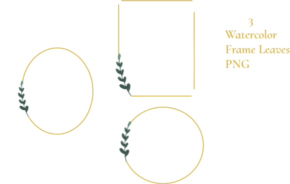 Watercolor Gold Three Frames Leaves – A Polished Design Illustration for Creative Projects