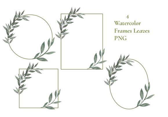 Watercolor Green Frames Leaves – A Versatile Illustration for Creative Designers