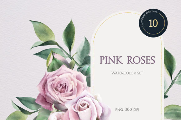 Watercolor Roses Set: A Versatile Illustration for Handmade Creations