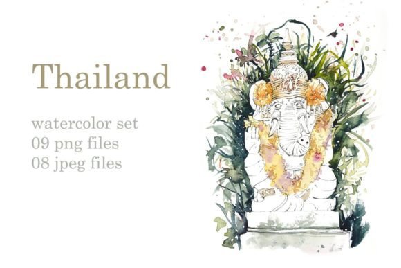 Watercolor Set Thailand: A Versatile Illustration for Handmade Crafters