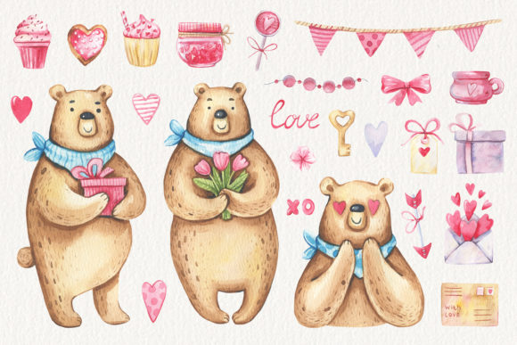 Watercolor Valentines Day Clipart: A Versatile Illustration for Crafters