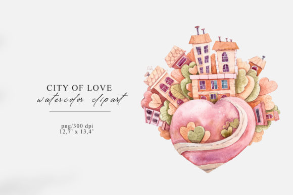Watercolor Valentine’s Day Heart Clipart for Editorial & Web Design