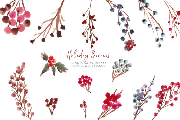 Winter Berries Wreath Clipart Watercolor: A Festive Illustration for Crafters